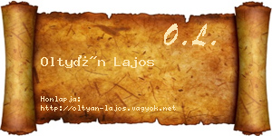 Oltyán Lajos névjegykártya